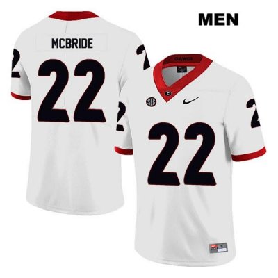 Men's Georgia Bulldogs NCAA #22 Nate McBride Nike Stitched White Legend Authentic College Football Jersey RVL8554CO